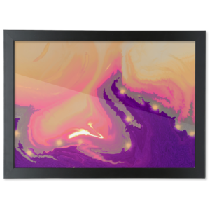 Framed A2 Fine Art Print - Landscape/Black Molten Pink